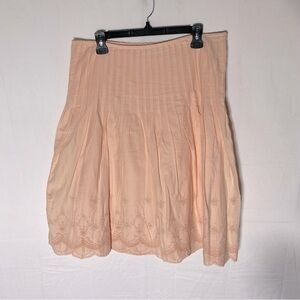 Vintage Tommy Hilfiger Peach Embroidered Cotton Peasant Skirt 10